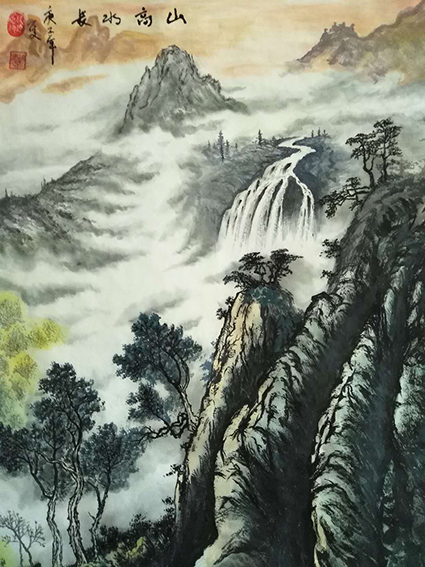 胡德康作品5《山高水长》55X75cm 2020年夏